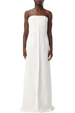 Alberta Ferretti Kleedjes, Dames, Wit, S, Elegante Witte Maxi Jurk