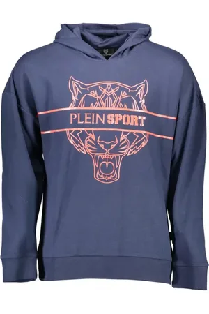 Philipp Plein Sweatshirts & Hoodies, Heren, Blauw, XL, Blauwe hoodie met print