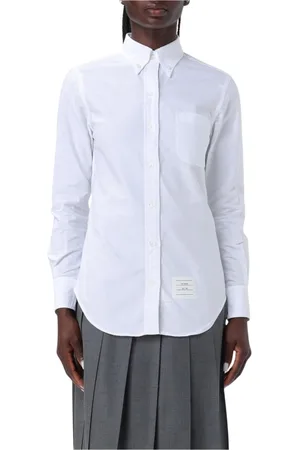 Thom Browne Blouses & Shirts, Dames, Wit, S, Katoen, Klassieke Witte Overhemd Elegante Stijl