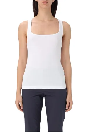LIVIANA CONTI Tops, Dames, Wit, XS, Witte Geribbelde Gebreide Top Vrouwen