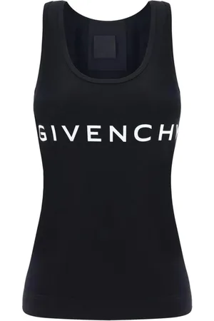 Givenchy Tops, Dames, Zwart, M, Katoen, Monogram Print Katoenen Crew Neck Top