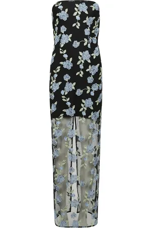 ROTATE Rokken, Dames, Veelkleurig, L, Bloemen Mesh Tube Jurk