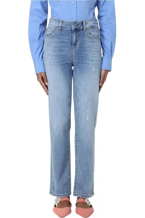 Liu Jo Jeans, Dames, Blauw, W28, Denim, Premium Denim Straight Leg Jeans