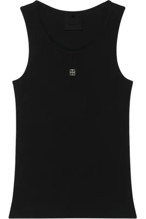 Givenchy Tops, Dames, Zwart, M, Geribbelde Mouwloze Zwarte Tanktop