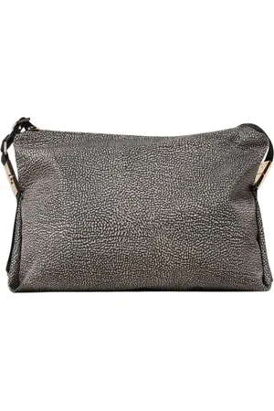 Borbonese Tassen, Dames, Zwart, ONE Size, Zwarte schoudertas met reliëfdetails