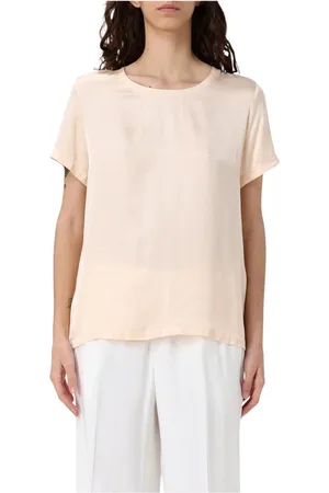 Liu Jo Blouses & Shirts, Dames, , M, Blauwe Zijden Korte Mouw Blouse
