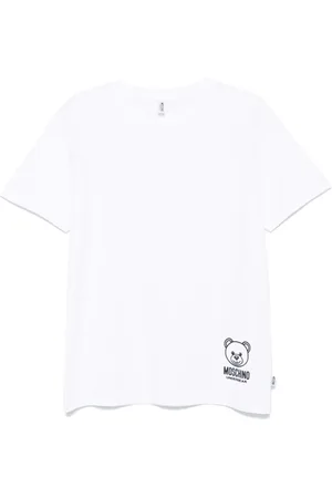 Moschino Tops, Heren, Wit, 2Xl, Katoen, Teddy Bear Logo T-shirt Wit