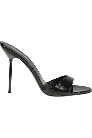 PARIS TEXAS Schoenen, Dames, Zwart, 40 EU, Leer, Zwarte leren amandel teen muiltjes