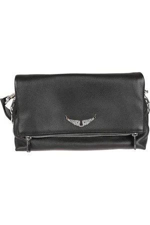 Zadig & Voltaire Tassen, Dames, Zwart, ONE Size, Gestructureerde Rocky Leren Jas