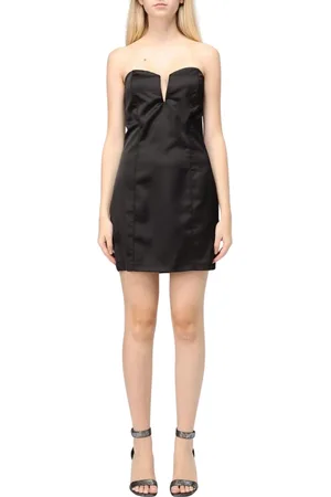 ANIYE BY Kleedjes, Dames, Zwart, M, Satijn, Rode Strapless Satijnen Mini Jurk