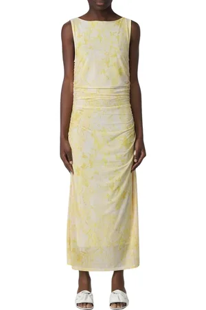 Patrizia Pepe Kleedjes, Dames, Geel, S, Gele Bloemen Maxi Jurk