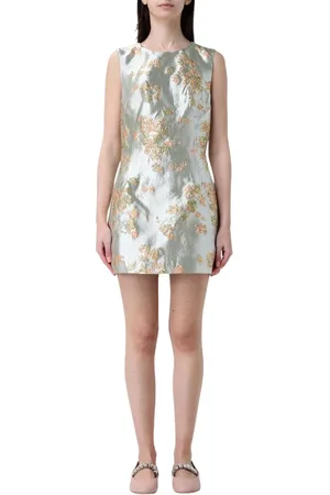 Staud Kleedjes, Dames, Veelkleurig, S, Elegante Mint Midi Jurk