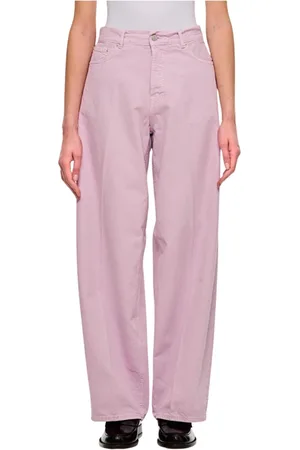 haikure Jeans, Dames, Roze, W30, Wijde Pijp Corduroy Jeans