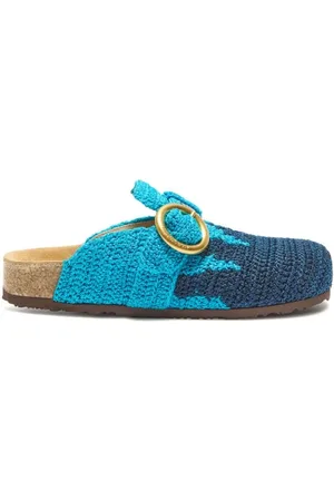 Maliparmi Schoenen, Dames, Blauw, 37 EU, Nylon, Bicolour Haakwerk Blauw Hemelsblauw
