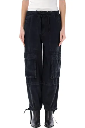 Isabel Marant Jeans, Dames, Zwart, S, Zwarte Cargo Broek Relaxte Pasvorm