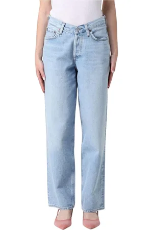 AGOLDE Jeans, Dames, Blauw, W26, Katoen, Lichte Wassing Hoge Taille Jeans