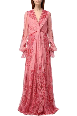Etro Kleedjes, Dames, Roze, S, Roze Zijden Maxi Jurk