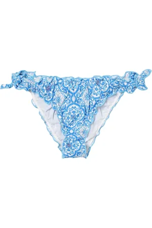 MC2 SAINT BARTH Badkleding, Dames, Blauw, XL, Bloemen Ruffle Zwembroek