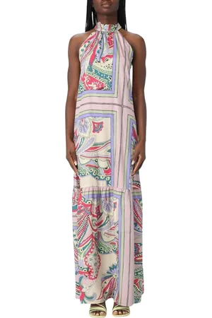 Liu Jo Kleedjes, Dames, Veelkleurig, M, Paisley Halter Maxi Jurk