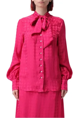 Msgm Blouses & Shirts, Dames, Roze, M, Fuchsia Striknek Blouse