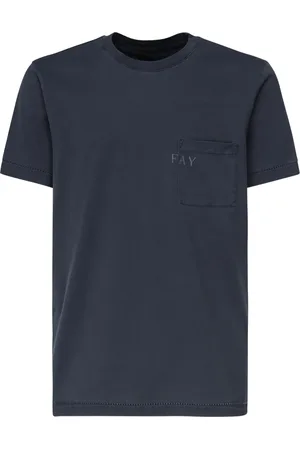 FAY Tops, Heren, Blauw, M, Katoen, Blauwe Katoenen T-shirts en Polos