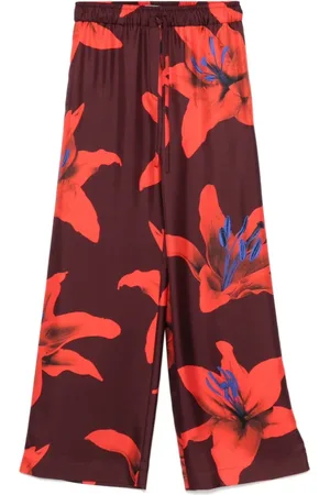Alexander McQueen Broeken, Dames, Veelkleurig, M, Zijden Broek
