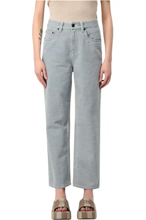 Fendi Jeans, Dames, Grijs, XS, Lichtgewassen relaxte fit jeans