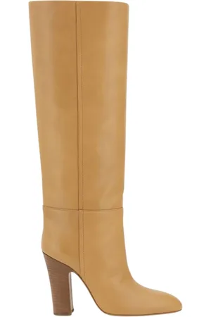 PARIS TEXAS Schoenen, Dames, Bruin, 37 EU, Bruine Leren Blokhak Laarzen