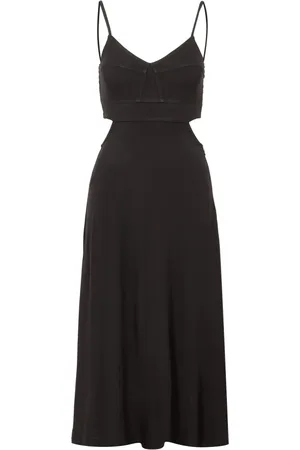 Michael Kors Kleedjes, Dames, Zwart, L, Midi-jurk