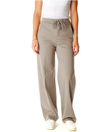 Drykorn Broeken, Dames, Grijs, W27 L34, Relaxed Fit Broek met Elastische Tailleband