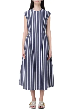 Woolrich Kleedjes, Dames, Blauw, L, Wol, Blauwe Elegante Wollen Jurk Vrouwen