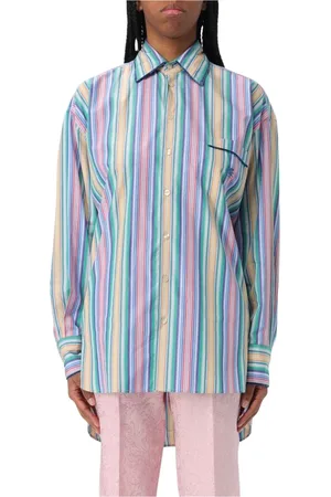 Etro Blouses & Shirts, Dames, Veelkleurig, 3Xs, Gestreept Oversized Shirt
