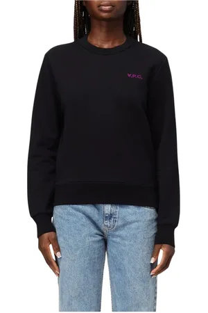 A.P.C. Sweatshirts & Hoodies, Dames, Zwart, S, Katoen, Zwarte Crew Neck Sweatshirt