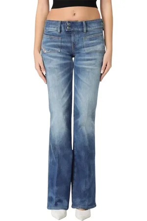 Diesel Jeans, Dames, Blauw, W27, Katoen, Stijlvolle Flared Jeans