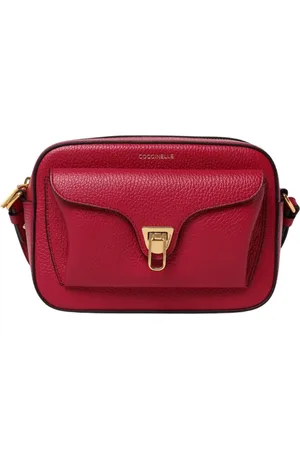 Coccinelle Tassen, Dames, Rood, ONE Size, Leer, Rode Leren Crossbody Cameratas