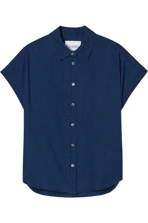 Closed Blouses & Shirts, Dames, Blauw, S, Blauwe Button-Up Shirt