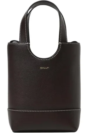 Bally Tassen, Dames, Bruin, ONE Size, Leer, Mini Leren Tote Tas