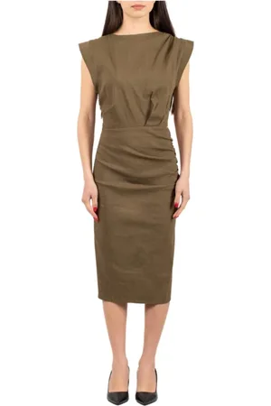 Pinko Kleedjes, Dames, Groen, M, Elegante Jurk in Roze
