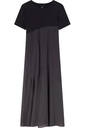 add Kleedjes, Dames, Zwart, XS, Katoen, Ademende Ripstop Jurk met Korte Mouwen