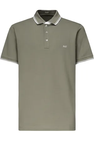 FAY Tops, Heren, Groen, M, Katoen, Groene T-shirts en Polo