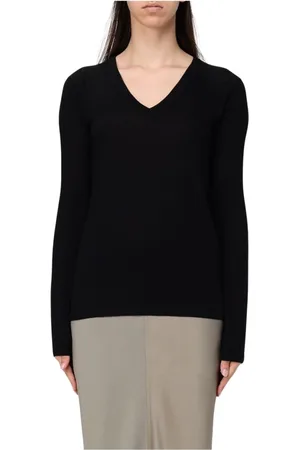 Lisa Yang Truien, Dames, Zwart, S, Kasjmier, Zwarte Cashmere V-hals Trui