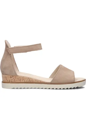 Gabor Schoenen, Dames, , 44 EU, Linnen, Sandalen met Peeptoe en Sleehak