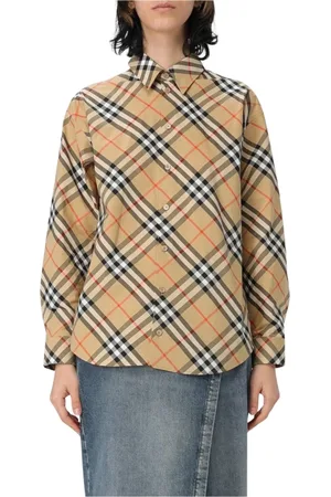 Burberry Blouses & Shirts, Dames, , L, Katoen, Geruite katoenen overhemd voor vrouwen