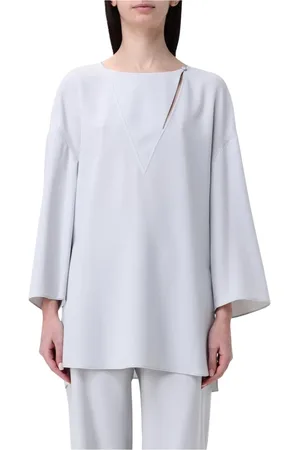 Emporio Armani Blouses & Shirts, Dames, Grijs, M, Polyester, Stijlvol Grijs Top
