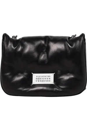 Maison Margiela Tassen, Dames, Zwart, ONE Size, Leer, Zwarte Gewatteerde Leren Mini Tas