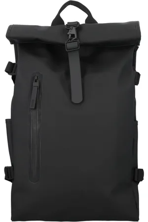 Rains Tassen, unisex, Zwart, ONE Size, Polyester, Rolltop Rugzak Handtas