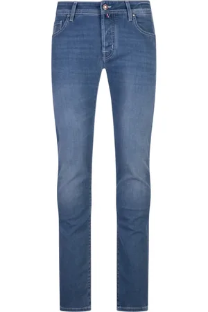 Jacob Cohen Jeans, Heren, Blauw, W34, Katoen, Blauwe Broek met Katoenmix
