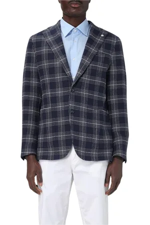 Manuel Ritz Jassen, Heren, Blauw, M, Beige Geruit Jasje