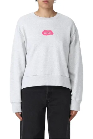 A.P.C. Sweatshirts & Hoodies, Dames, Grijs, L, Katoen, Minimalistisch Logo Sweatshirt in Grijs