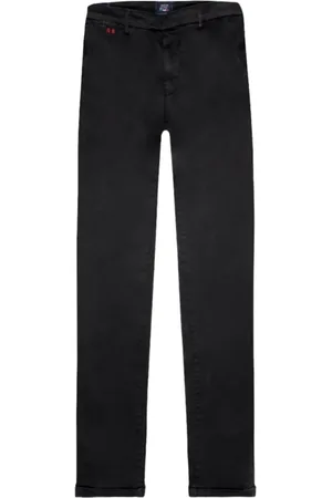 sartoria tramarossa Jeans, Heren, Zwart, W37, Katoen, Zwarte Slim Stretch Katoenen Broek